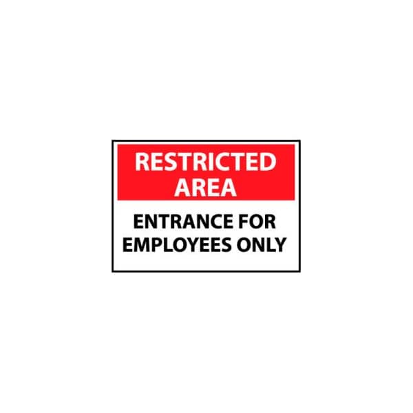 National Marker Co Restricted Area Plastic - Entrance For Employees Only RA9RB - main